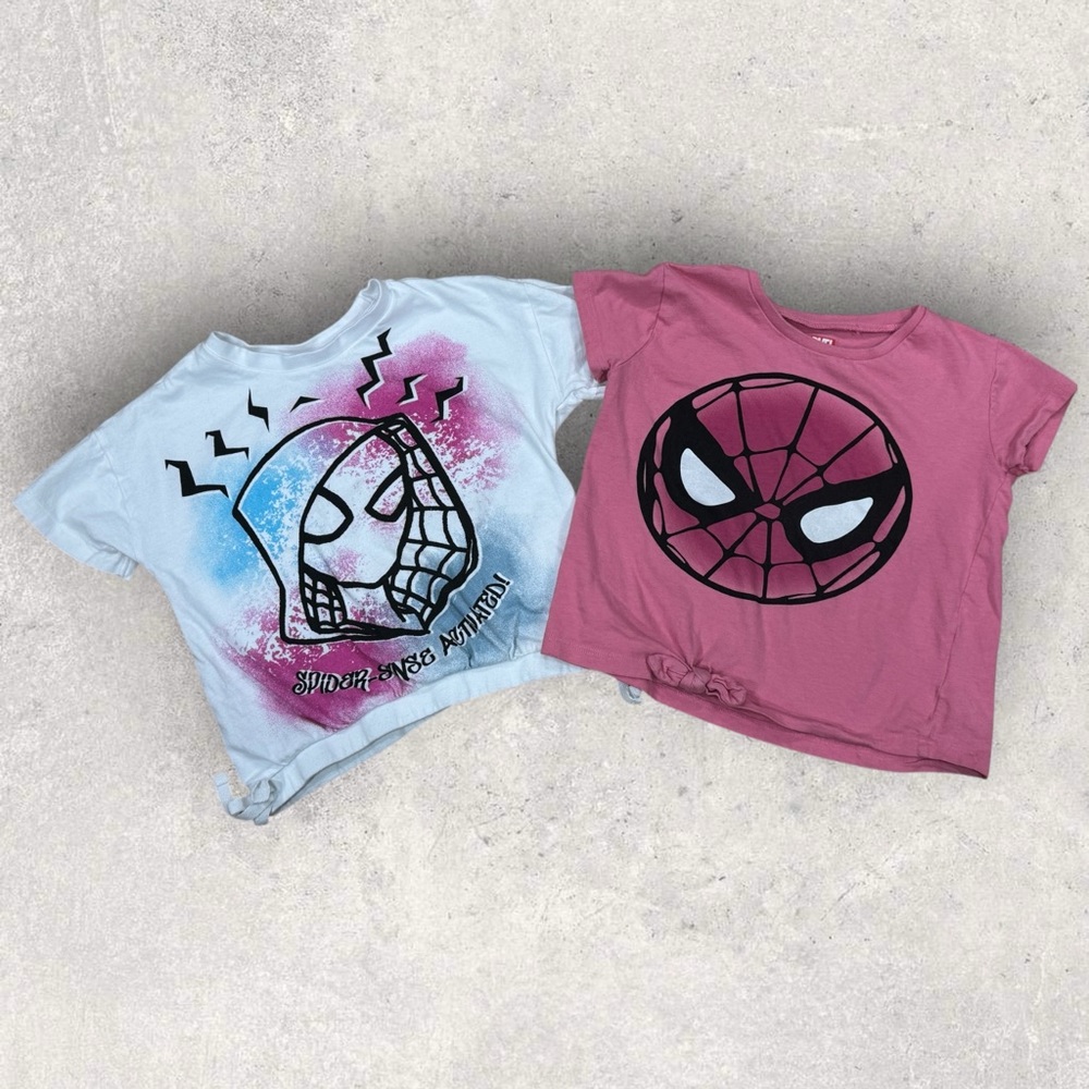 Marvel Spider-Man Girls Graphic T-Shirt Bundle | Size 6 | Pink & Tie-Dye